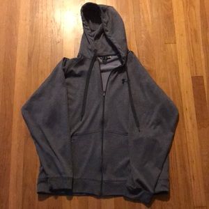 mens grey under armor zip up hoodie